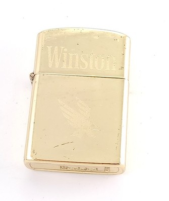 Vintage 1990s Winston Cigarettes Brass Lighter Firebird Eagle Promo