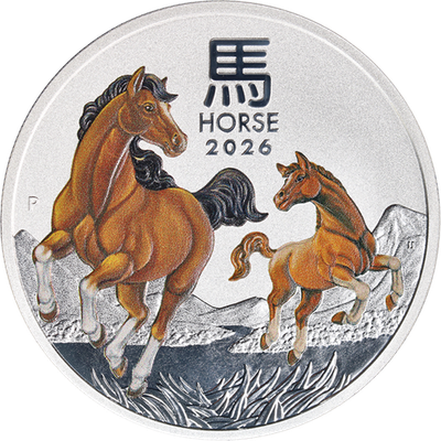 #ad #ad 2026 Australia 1 Ounce Silver $1 Lunar Horse BU Colorized OGP STOCK $149.00