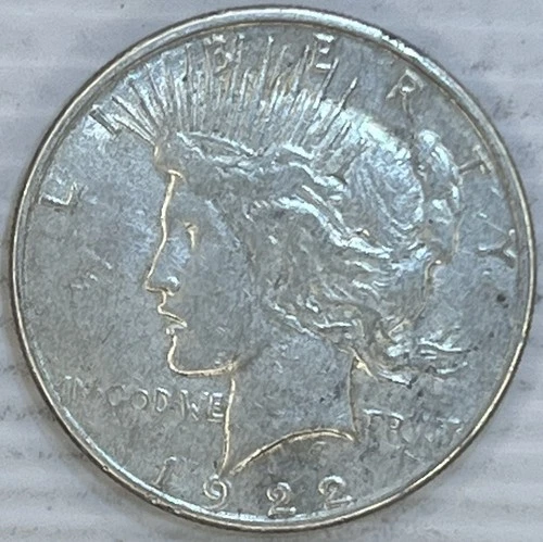 1922S Silver Peace Dollar Uncertified Very Fine Circulated Condition
