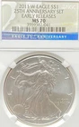 2011 W $1 AMERICAN SILVER EAGLE 25th ANNIVERSARY SET EARLY RELEASE NGC MS 70