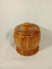 Hand Turned Wooden Spice Jar Pre-owned 4.25" No Spoon