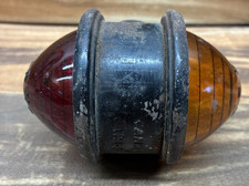 Vintage Yankee No 89 Beehive Amber - Red Glass Cab Marker Motorcycle 2 Sided