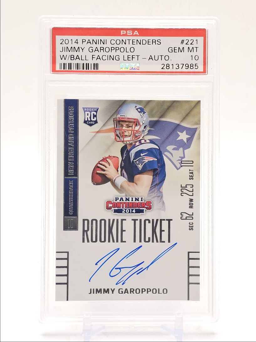 Jimmy Garoppolo Panini Contenders #221 With Ball Facing Left-Autograph