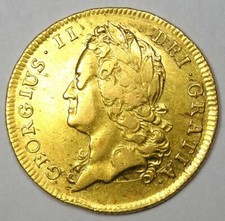 1739 Britain England George II Gold Guinea Coin 1G - Choice VF / XF Details 