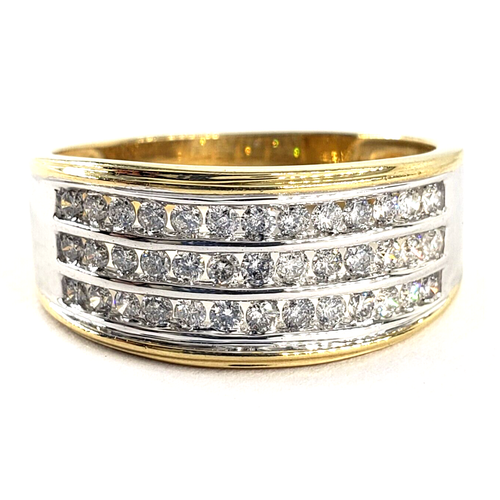 .85 CTW Round Brilliant Diamond 14k Gold Ring Womens Size 9 10.5 11 Two-Tone VTG - Picture 2 of 13