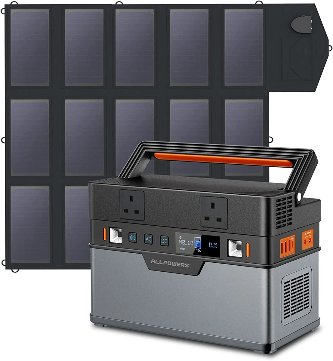 ALLPOWERS 700W Power Station Portable Generator with 100W Foldable