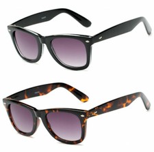Square Thick Frame Full Lens Magnified Tinted Sun Readers Reading Sunglasses