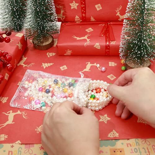 100Pcs Christmas Organza Bags, 4x6 Organza Gift Bags Snowflake Mesh Drawstring - Picture 4 of 7
