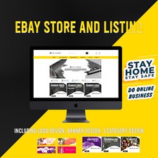 eBay store and Listing Yellow/Black Carbon Fibre theme FREE LOGO DESIGN