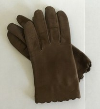 Vintage Brown Leather Pair of Womens Gloves Size XS A2