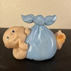 Vintage 1983 CABBAGE PATCH KIDS coin BANK STORK Delivery Baby Boy w/ plug