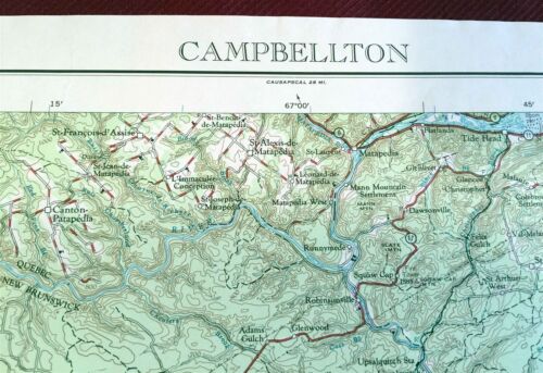 USGS Topographic Map CAMPBELLTON CANADA Maine USA - 1963 - 250K - 1° X 2° - flat - Picture 1 of 7