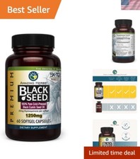 Cold Pressed Nigella Sativa Oil Capsules - 1250mg for Digestive & Brain Health