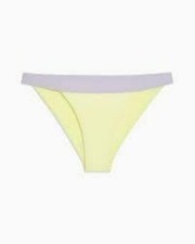  95 Onia Yellow Cheeky Bikini Bottoms Periwinkle Band Size Small NWOT