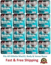 Gillette Mach 3 Razor blades Men Refills Cartridges fits M3 Power 5 10 20 40 80