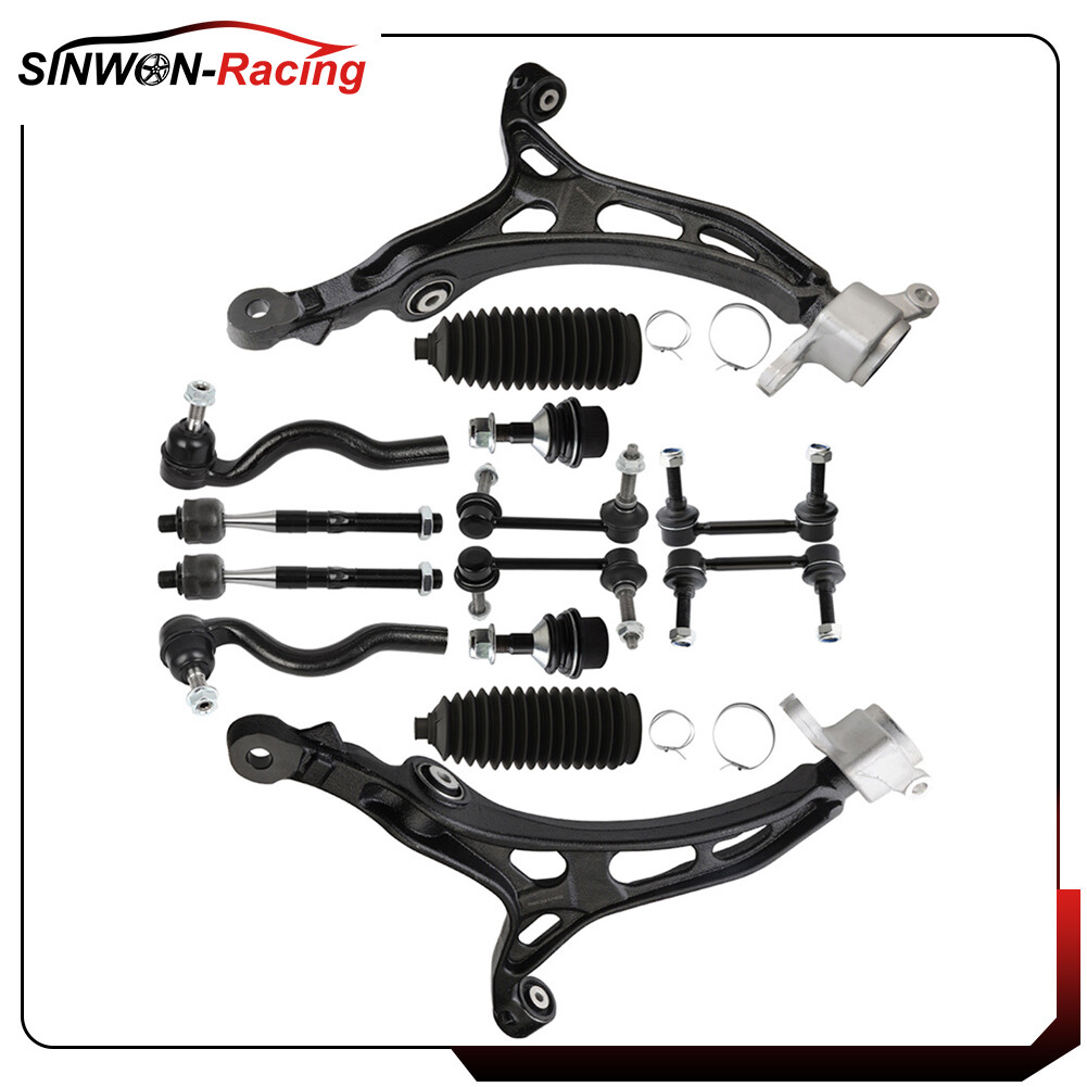 14pc For 2011-2015 Jeep Grand Cherokee Front Lower Control Arm Tie Rod Sway Bar