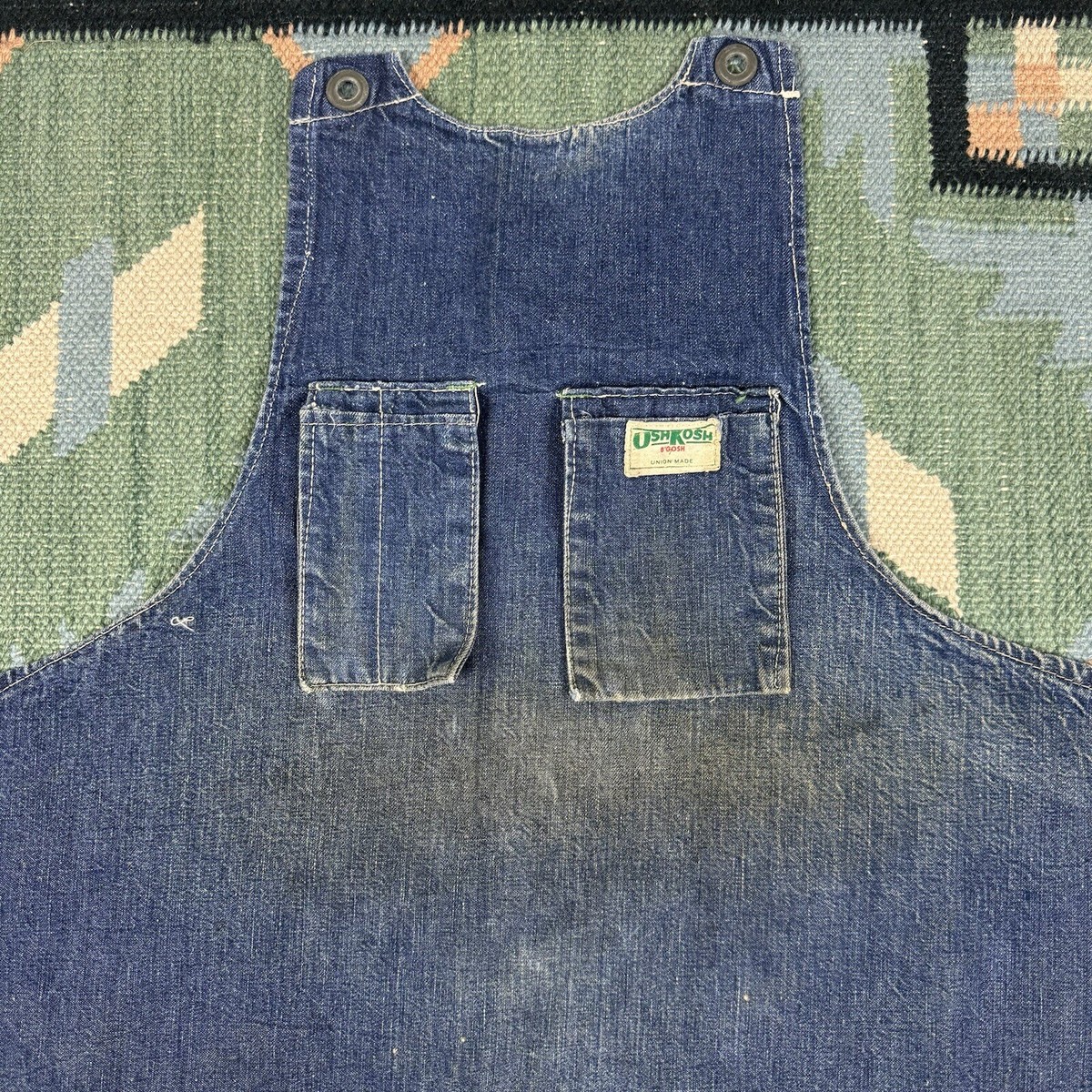vintageデニム生地ワークエプロンoshkosh special Vintage Oshkosh B'Gosh Blue Denim Work Bib Apron Union Made