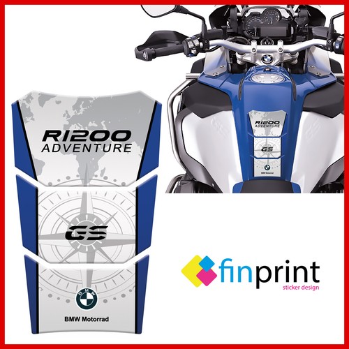 Paraserbatoio BMW R1200 GS Adventure adesivo resinato R1200GS Tank Pad moto BLU - Foto 1 di 2