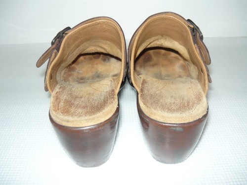 NUTURE BROWN WESTERN PAISLEY PRINT LEATHER MULES SIZE 8M NICE SHOES - Picture 6 of 8