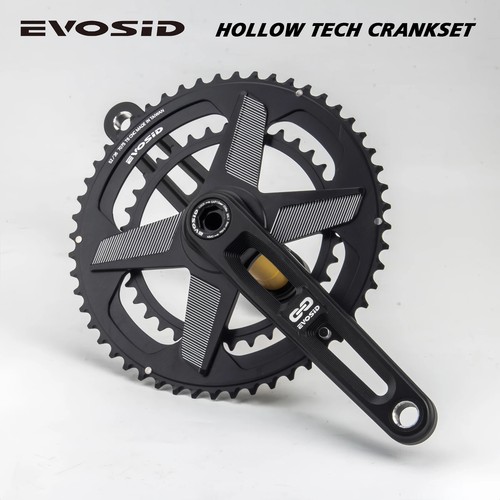 Road Bike Crankset Chainring 50-34T/52-36T/53-39T Hollow Tech Crank 165mm - Picture 4 of 38