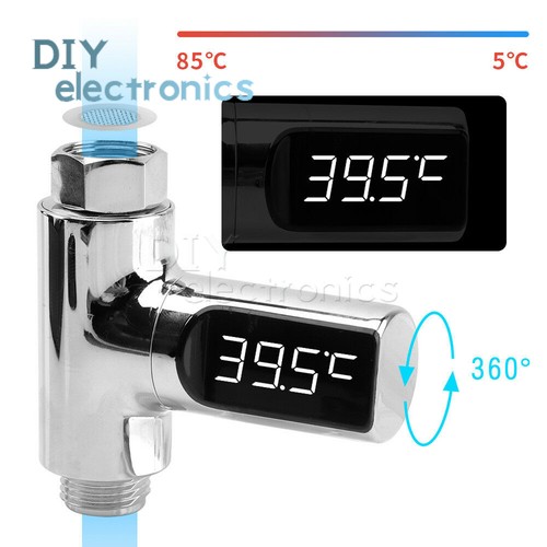 Digital LED Shower Thermometer Battery Free Real-Time Temperature Monitor US - Picture 6 of 12