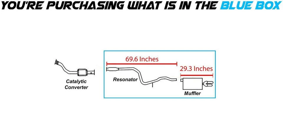 Kit de sistema de escape silenciador resonador compatible con: 1999-2005 Cavalier Foto 2 de 4
