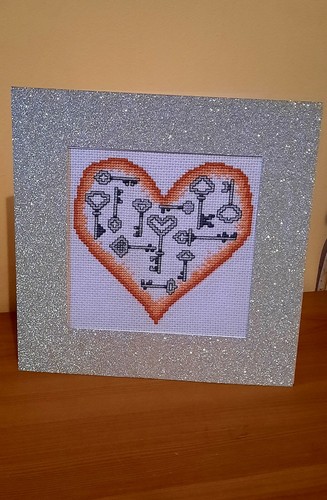 Large Handmade Completed Cross Stitch Birthday/Celebration Card - Key To My... - Picture 4 of 6