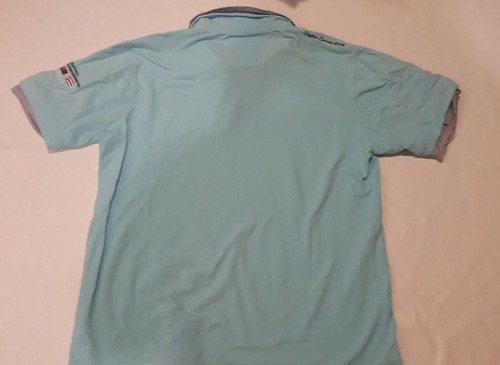 Rare SUNDSTROM Mens 2XL Ocean Cup Miami Speedboat Double Collar Blue Polo Racing - Picture 4 of 5