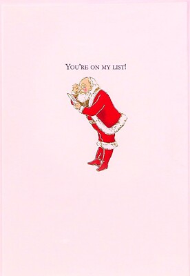 Graphique Santa Petite You're on My List Christmas Notecard Greeting Card