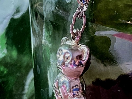 Vintage 925 Sterling Silver TeddyBear Pendant Necklace - Picture 4 of 12