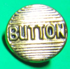 (1) VINTAGE 5/8" JHB VERBAL BUTTON GOLD METAL SHANK BUTTON-8/1