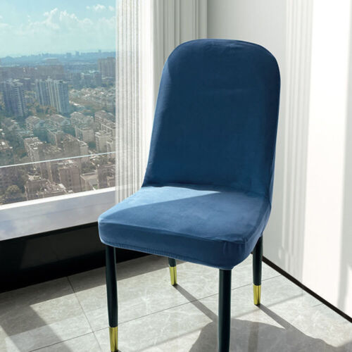 Velvet Elastic Chair Covers Dining Room Chair Seat Cover Slipcover Solid Color ↕ - Picture 10 of 30