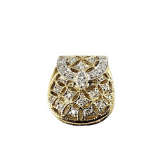 18 Karat Yellow Gold and Diamond Handbag Pend...
