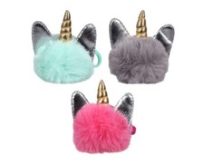 Unicorn Pom Pom Clip Keychain