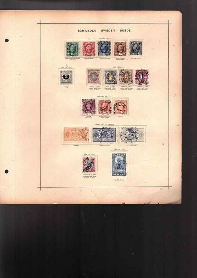 Sweden stamp collection 80 stamps 1856-1912 with duplicates cv 2140  (e1200 - Image 4 of 4