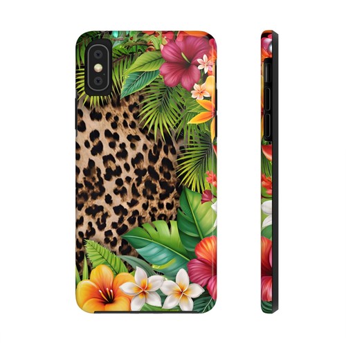 Funda de teléfono con estampado de leopardo, fundas de teléfono resistentes florales tropicales, idea de regalo única, - Imagen 88 de 93