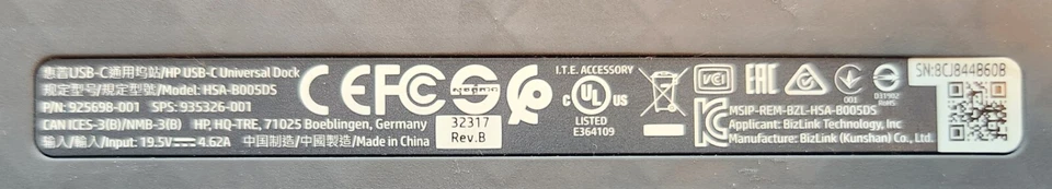 HP USB-C Docking Station HSA-B005DS Dock Only - Image 2 of 4