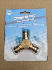Image of SILVERLINE Brass Garden Hose 3 Way Connector 1/2"