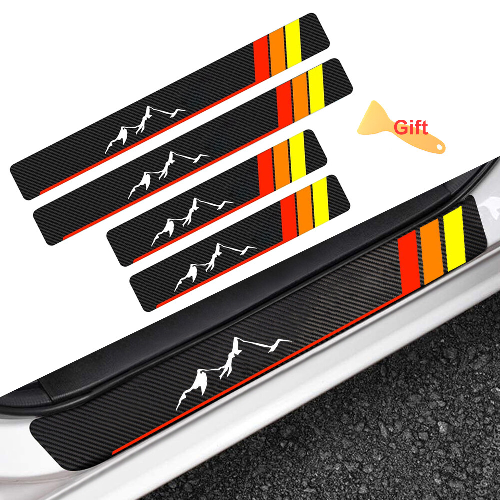 4pcs Retro Color Car Door Sill Protectors for Toyota Tacoma