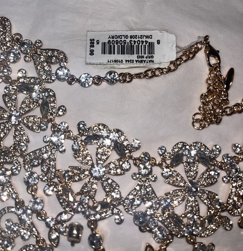 Natasha klare Kristall Statement gelb Ton Metall Halskette neu mit Etikett $ 88 - Bild 5 von 6
