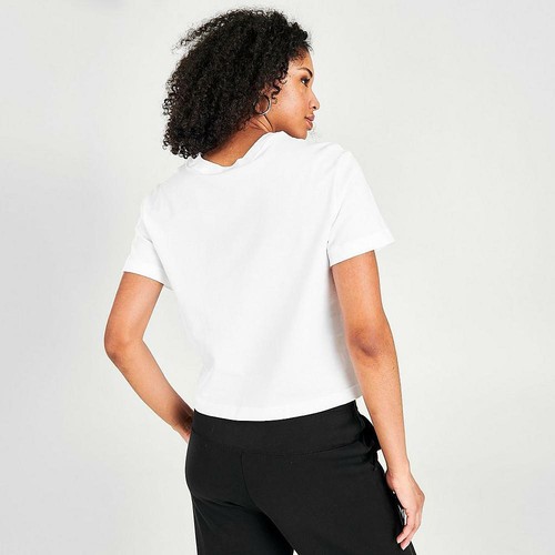 Nike Womens XL Sportswear Swoosh Short Sleeve Cropped Top White Black CZ8911 100 - Picture 6 of 8