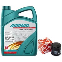 MotoröL Set 10W-40 Addinol 5 Liter + ÖLfilter FüR Nissan Juke Renault Subaru