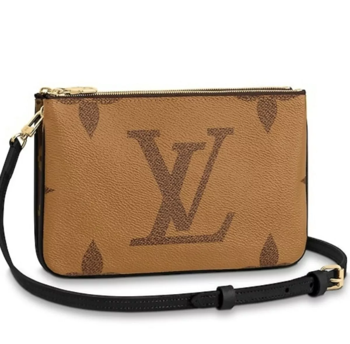 Louis Vuitton Giant Flower Monogram Double Zip Pochette Reverse Bicolor Bag  New