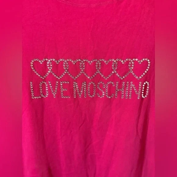Mini abito Love Moschino in cotone rosa nuovo con etichetta IT taglia 40