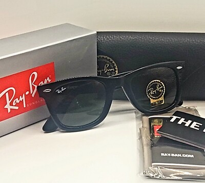 Ray-Ban Wayfarer RB2140 901 Black Frame With Green Lens 50MM