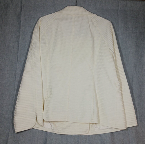 Talbots Woman 100% Cotton Buttoned Long Sleeve Jacquard Jacket Ivory Size 14W - Picture 8 of 13