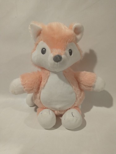 Blankets & Beyond Orange Peach White Plush Fox Rattle Stuffed Soft Baby Toy 12"