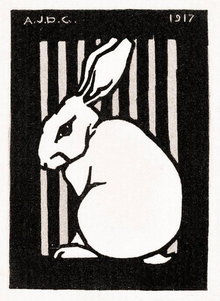Sitting Rabbit Art Print – Julie de Graag 1917 – Expressionist