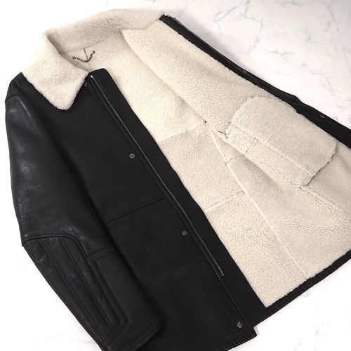 Excellent Louis Vuitton Nappa leather Calf Skin Coat EU52 Black Men 4-YL005 - Picture 8 of 10