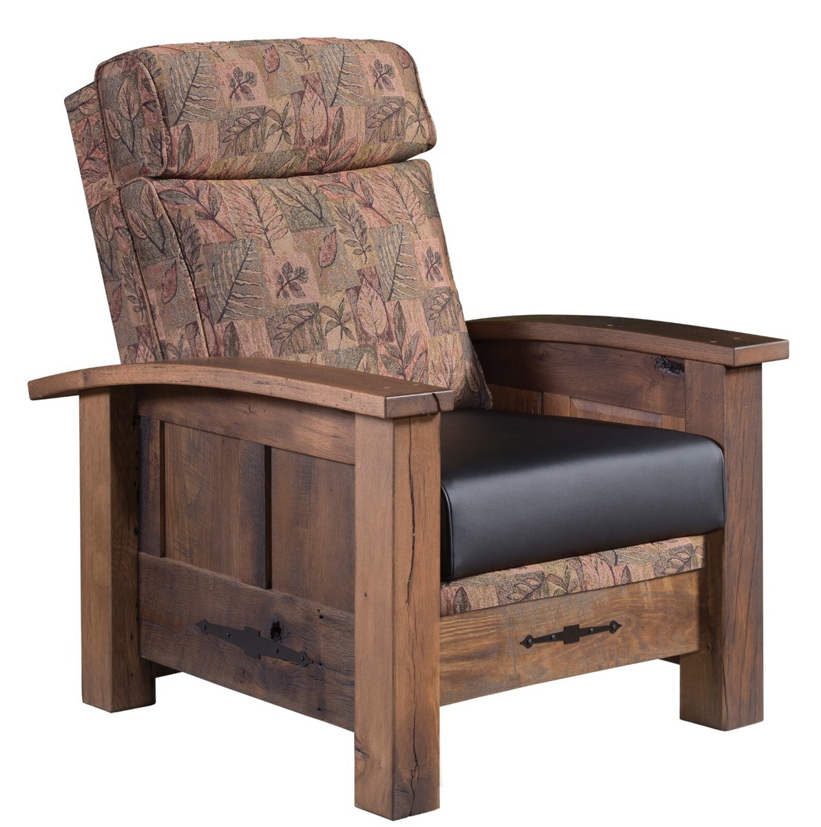 Amish Mission Rustic Cabin Accent Chair Reclaimed Solid Hardwood